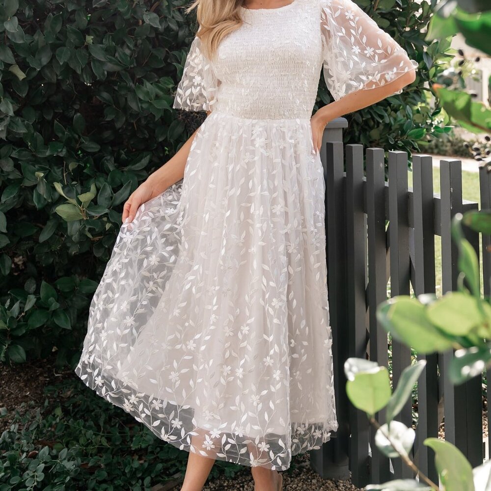 Baltic Born Kendra Embroidered Dress | White Size XL